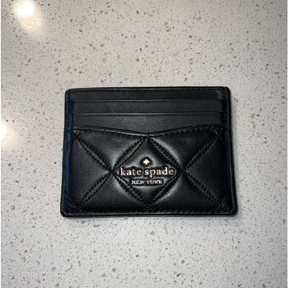 Kate Spade Black Quilted Card Holder